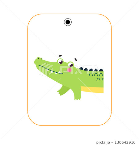 Matching Crocodile Animal Picture Flashcard for Children Vector Illustration 130642910