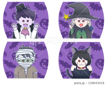 ハロウィン仮装(ヴァンパイア・魔女・ミイラ男・ネコ娘のコスプレ)紫 ハロウィン仮装(ヴァンパイア・魔女・ミイラ男・ネコ娘のコスプレ)紫 130643016