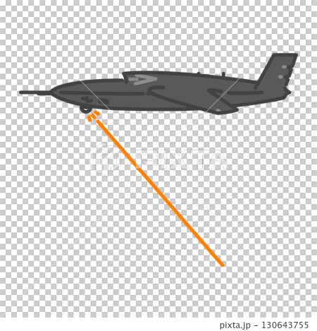 レーザーを発射し攻撃する軍用のジェット無人偵察機・無人航空機（UAV・無人機） 130643755