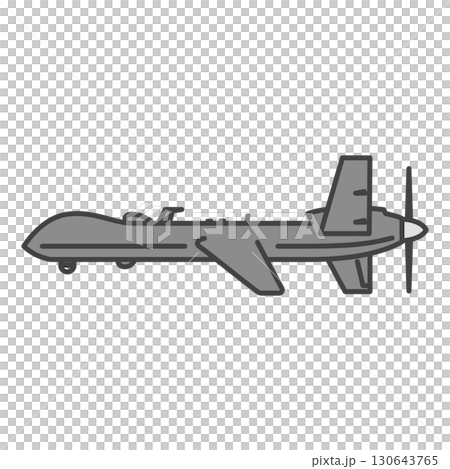 軍用のプロペラ無人偵察機・無人航空機（UAV・無人機） 130643765