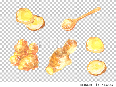 薑水彩插圖 130643883