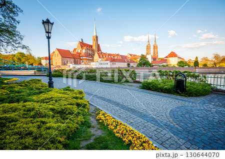 Ancient city Wroclaw on a sunny day. Location Cathedral of St. John the Baptist, Poland, Europe. Ancient city Wroclaw on a sunny day. Location Cathedral of St. John the Baptist, Poland, Europe. 130644070