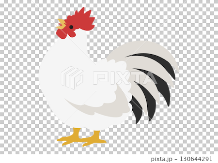 コケコッコーと鳴いているシンプルなにわとりのベクターイラスト コケコッコーと鳴いているシンプルなにわとりのベクターイラスト 130644291