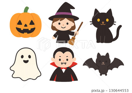 ハロウィンキャラのイラスト6種セット(まとめ売り) ハロウィンキャラのイラスト6種セット(まとめ売り) 130644553