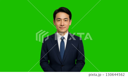 笑顔の男性・グリーンバック 130644562