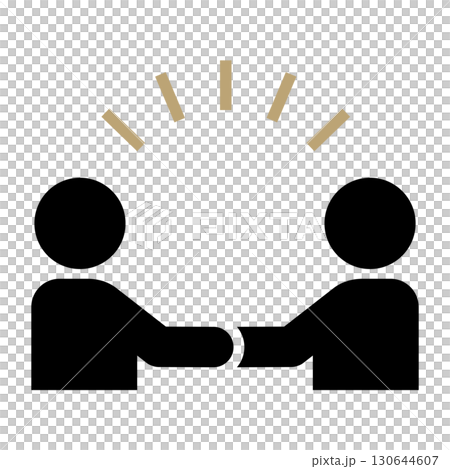 Business icon illustration of people shaking hands | Contract, agreement, trust, cooperation, partnership, success 130644607