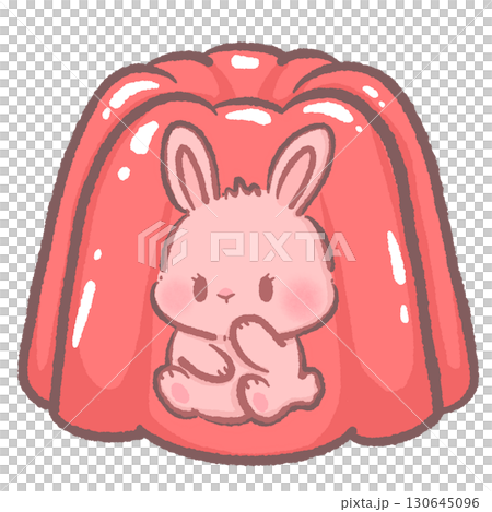 Cute bunny inside a wobbly jello strawberry dessert clipart adorable pastel illustration perfect for invitations greeting cards scrapbooking and craft projects Cute bunny inside a wobbly jello strawberry dessert clipart adorable pastel illustration perfect for invitations greeting cards scrapbooking and craft projects 130645096