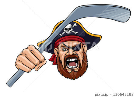 Pirate Ice Hockey Sports Team Mascot 130645198