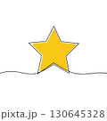 Continuous line drawing of star. Minimalist black linear sketch isolated on white background. Hand drawn vector illustration. 130645328