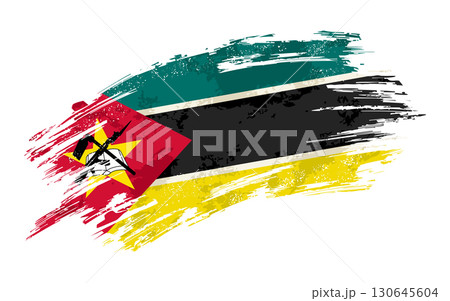 Mozambique flag grunge brushstroke texture background. Vector illustration. Mozambique flag grunge brushstroke texture background. Vector illustration. 130645604