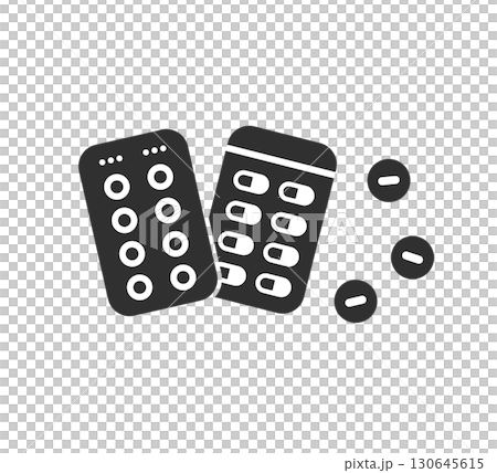 藥片、膠囊、口服藥物和口服藥物的輪廓插圖 藥片、膠囊、口服藥物和口服藥物的輪廓插圖 130645615