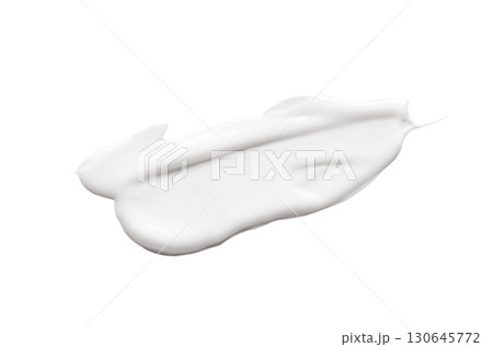 A sample of a white cosmetic moisturizer or anti-aging cream. Isolated on a white background. A sample of a white cosmetic moisturizer or anti-aging cream. Isolated on a white background. 130645772