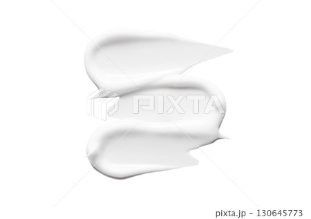 A sample of a white cosmetic moisturizer or anti-aging cream. Isolated on a white background. 130645773
