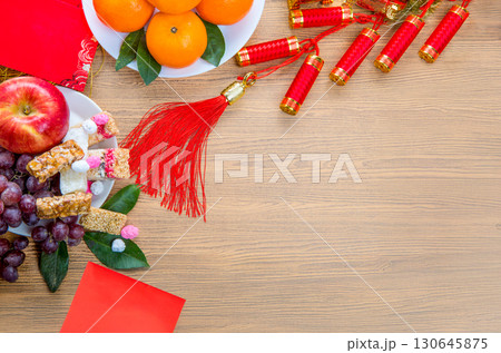 Firecrackers are decorated in chinese new year festival. Firecrackers are decorated in chinese new year festival. 130645875