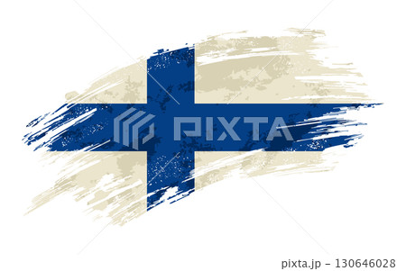 Finnish flag grunge brushstroke texture background. Vector illustration. Finnish flag grunge brushstroke texture background. Vector illustration. 130646028