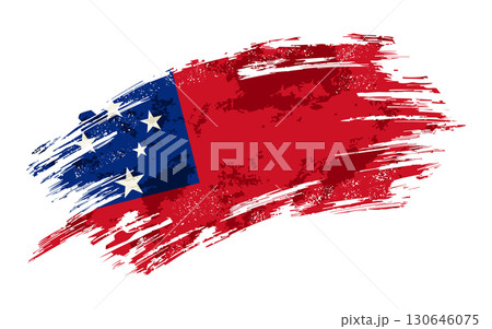 Samoan flag grunge brushstroke texture background. Vector illustration. 130646075
