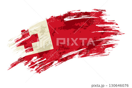 Tonga flag grunge brushstroke texture background. Vector illustration. Tonga flag grunge brushstroke texture background. Vector illustration. 130646076