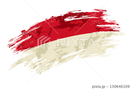 Indonesian flag grunge brushstroke texture background. Vector illustration. 130646109