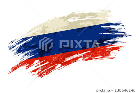 Russian flag grunge brushstroke texture background. Vector illustration. 130646146