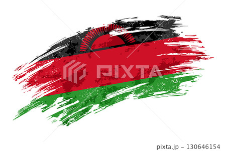 Malawian flag grunge brushstroke texture background. Vector illustration. 130646154