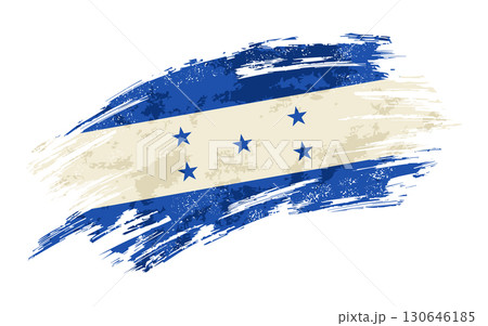 Honduras flag grunge brushstroke texture background. Vector illustration. 130646185