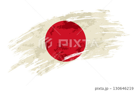 Japanese flag grunge brushstroke texture background. Vector illustration. 130646219