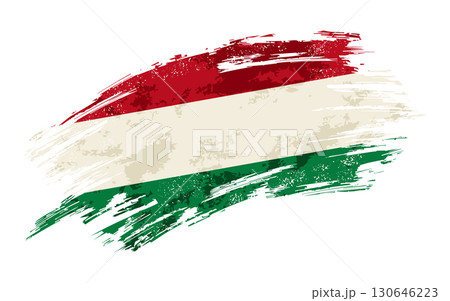 Hungarian flag grunge brushstroke texture background. Vector illustration. Hungarian flag grunge brushstroke texture background. Vector illustration. 130646223