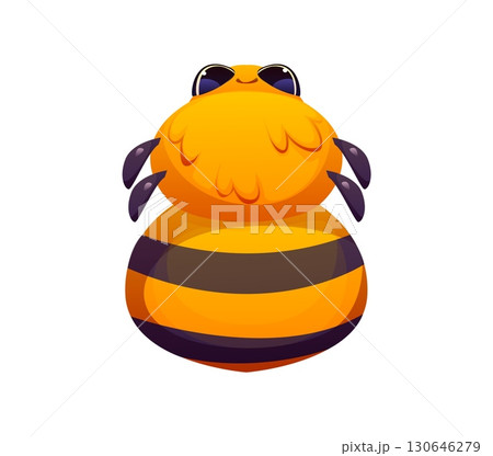 Honey font, bee insect digit 8 eight. Beekeeping farming kids ABC typeface digit, sweet honey agriculture cartoon vector alphabet font numeral symbol. Honey bee harvest math typeface figure 130646279