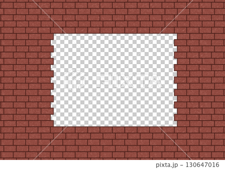 由錯位的紅磚砌成的方形框架 由錯位的紅磚砌成的方形框架 130647016