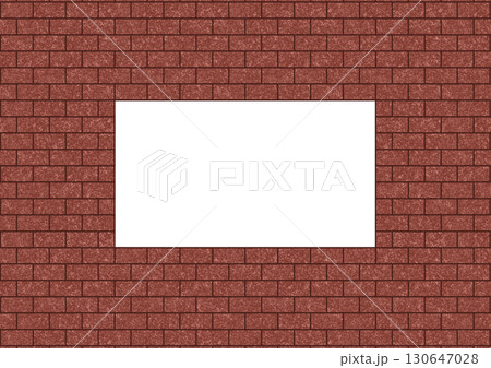 赤色のレンガの長方形フレーム 赤色のレンガの長方形フレーム 130647028