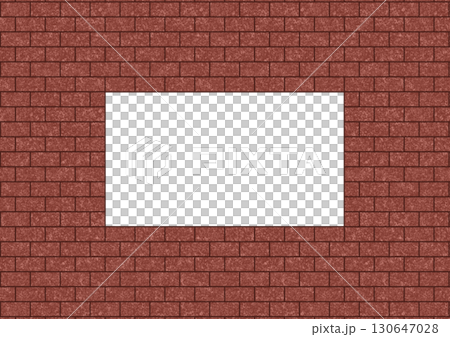 赤色のレンガの長方形フレーム 赤色のレンガの長方形フレーム 130647028