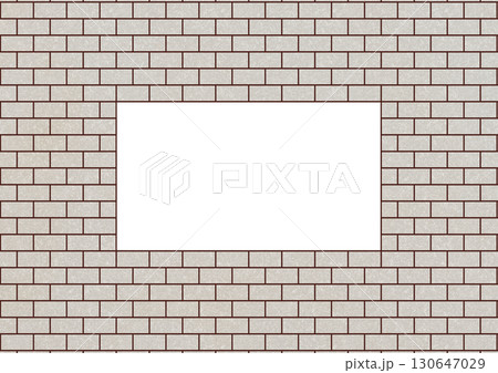 白色のレンガの長方形フレーム 白色のレンガの長方形フレーム 130647029