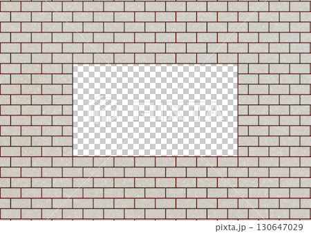 白色のレンガの長方形フレーム 白色のレンガの長方形フレーム 130647029