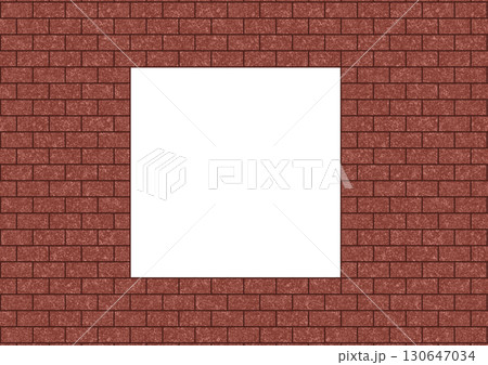 キレイに積まれた赤色のレンガの正方形フレーム 130647034