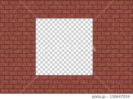 キレイに積まれた赤色のレンガの正方形フレーム 130647034