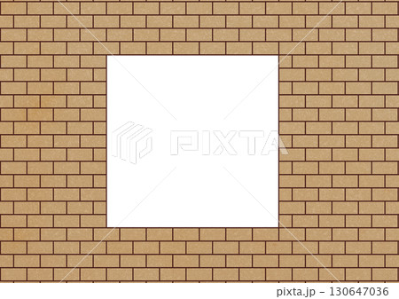 キレイに積まれた黄色のレンガの正方形フレーム キレイに積まれた黄色のレンガの正方形フレーム 130647036