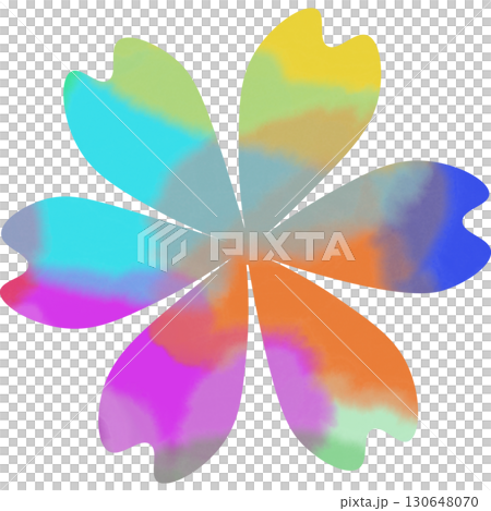 美麗的水彩花圖示圖像插圖 130648070