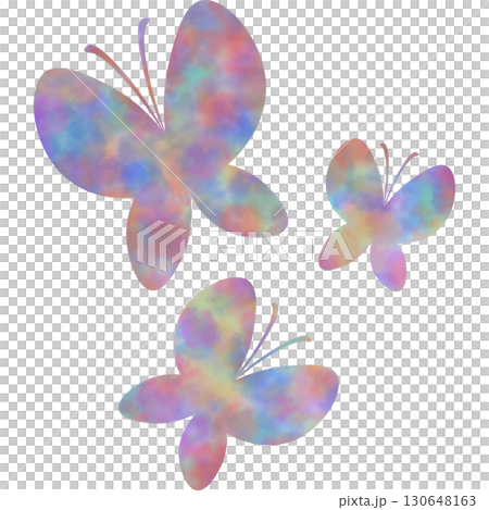 綺麗な水彩模様の蝶のアイコンのイメージのイラスト 綺麗な水彩模様の蝶のアイコンのイメージのイラスト 130648163