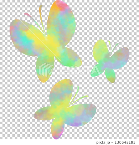 Beautiful watercolor butterfly icon image illustration 130648193