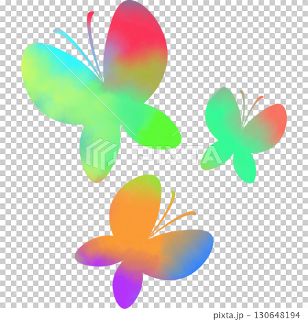 綺麗な水彩模様の蝶のアイコンのイメージのイラスト 130648194