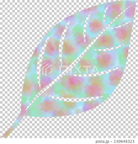 Beautiful watercolor leaf icon image illustration 130648323