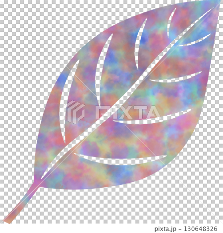 美麗的水彩葉子圖示圖像的插圖 130648326