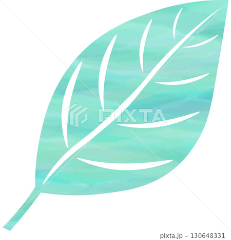 綺麗な水彩模様の葉っぱのアイコンのイメージのイラスト 綺麗な水彩模様の葉っぱのアイコンのイメージのイラスト 130648331