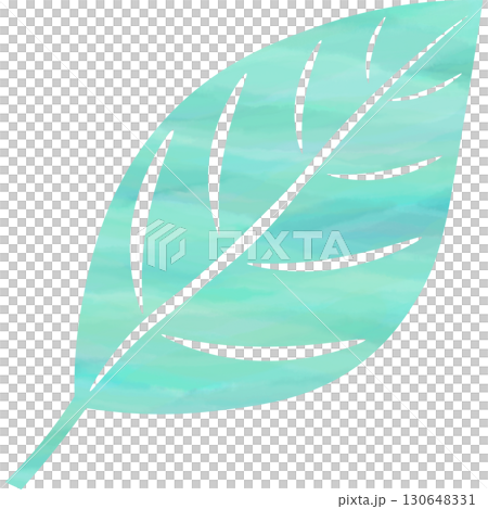 綺麗な水彩模様の葉っぱのアイコンのイメージのイラスト 綺麗な水彩模様の葉っぱのアイコンのイメージのイラスト 130648331