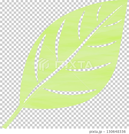 綺麗な水彩模様の葉っぱのアイコンのイメージのイラスト 綺麗な水彩模様の葉っぱのアイコンのイメージのイラスト 130648336