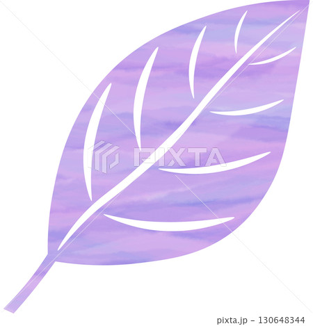 綺麗な水彩模様の葉っぱのアイコンのイメージのイラスト 130648344