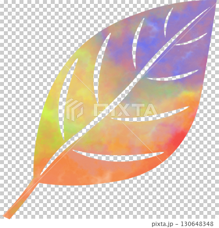 Beautiful watercolor leaf icon image illustration 130648348