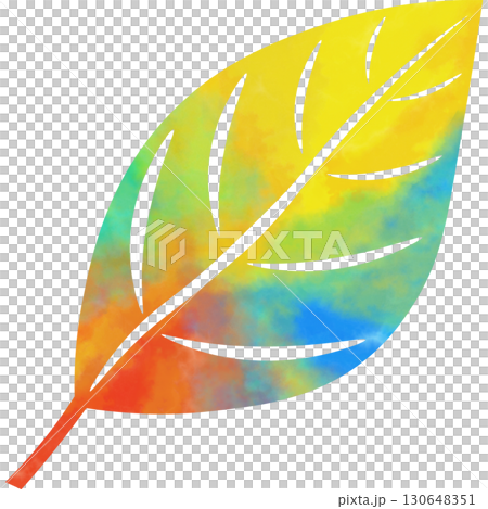 Beautiful watercolor leaf icon image illustration 130648351