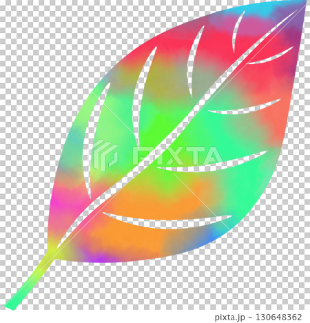 Beautiful watercolor leaf icon image illustration 130648362