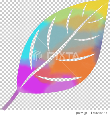 Beautiful watercolor leaf icon image illustration 130648363